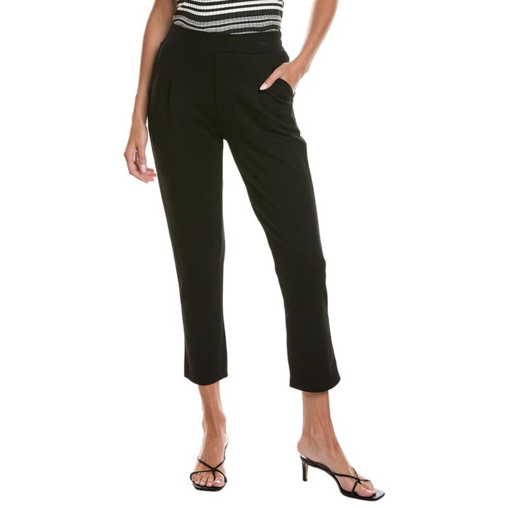 T Tahari Womens Pocket Knit Ponte Ankle Trouser, Black